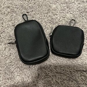 Black Leather Coin Pouches